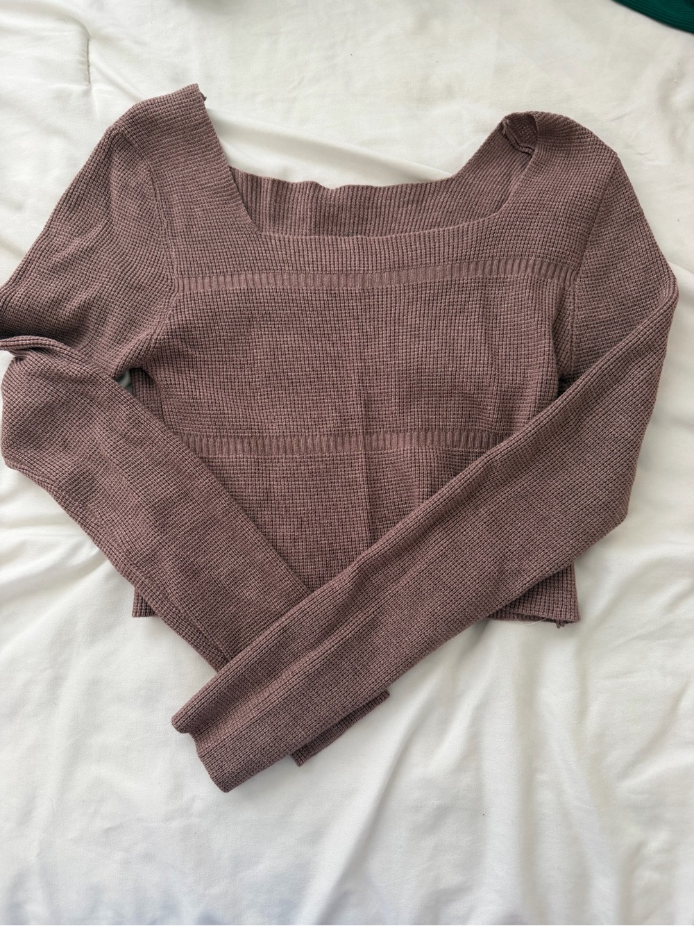 SHEIN Dusty Mauve Off-Shoulder Knit Sweater